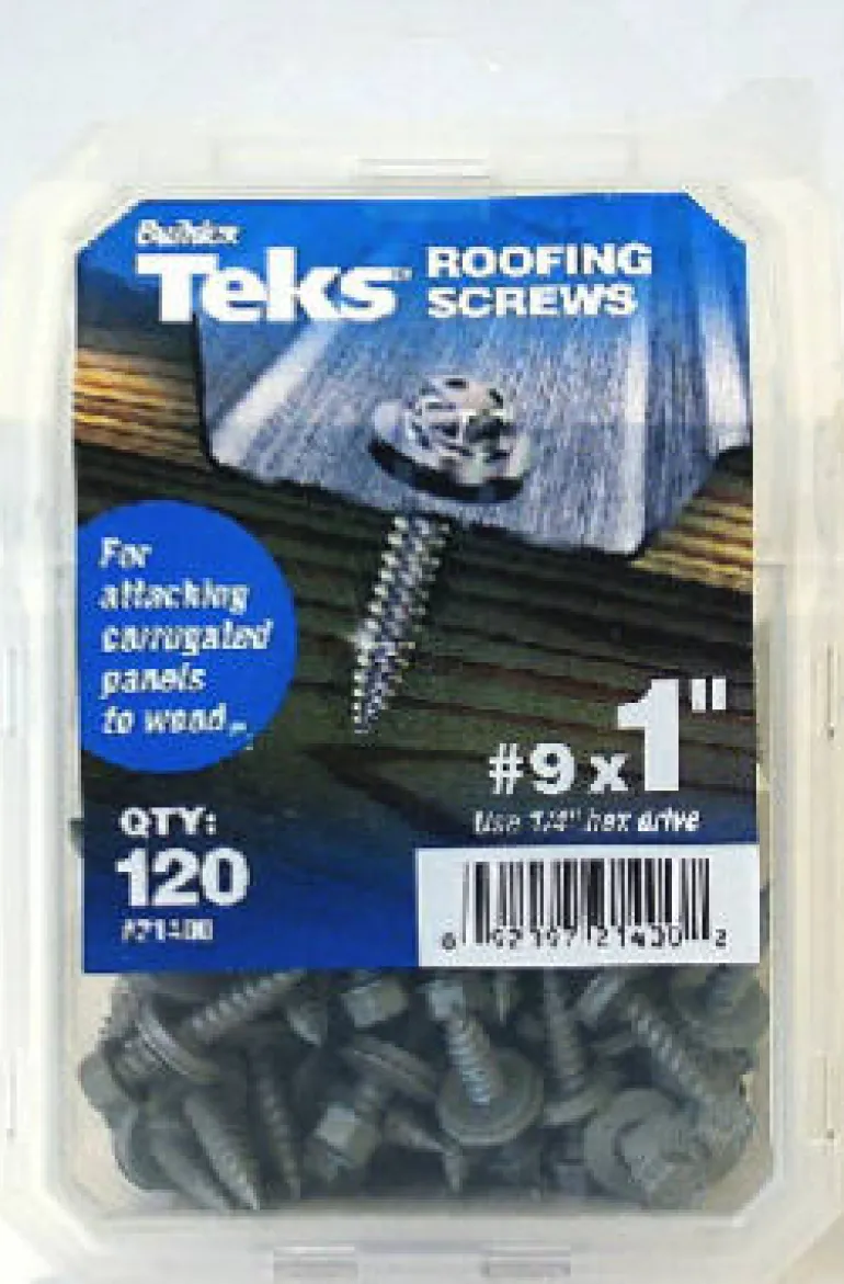 Teks No. 9 in. X 1 in. L Hex Drive Hex Washer Head Fine Roofing Screws