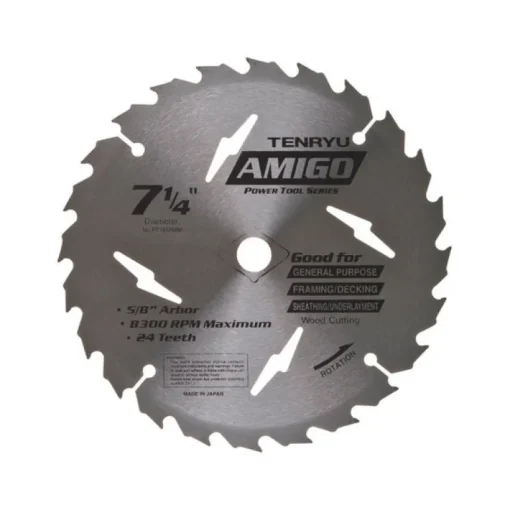 Tenryu Amigo 7-1/4 in. D X 5/8 in. Power Tool Tungsten Carbide Tipped Saw Blade 24 teeth 1 pc