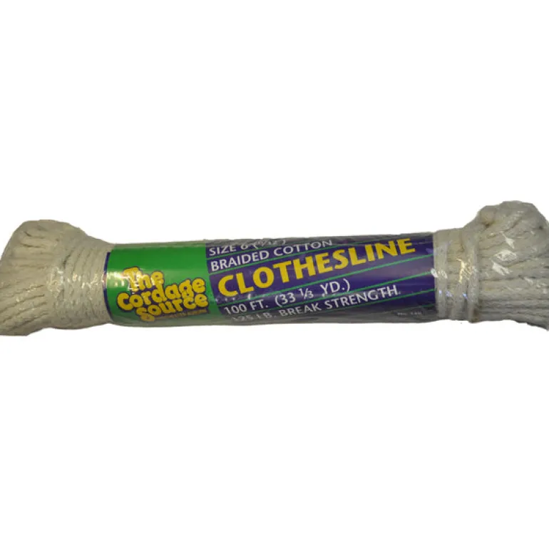 The Cordage Source 3/16 in. D X 100 ft. L White Braided Cotton Clothesline Rope