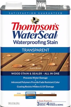 Thompson's WaterSeal Transparent Chestnut Brown Waterproofing Wood Stain and Sealer 1 gal