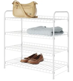 4-Tier Closet Shelf, White, 11.63 x 22.75 x 23.75-In.