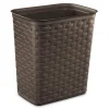 Trash Can, Modern Brown With Weave Pattern, 3.4-Gallons