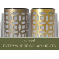 Trendspot 6 in. Metal Sunrise Diamond Swirl Solar Lantern Assorted (Pack of 6).