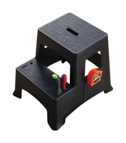 Tricam Plastic Black 2-Step Stool 325 lbs. Capacity, 19.25 H x 15.75 W x 16 D in.