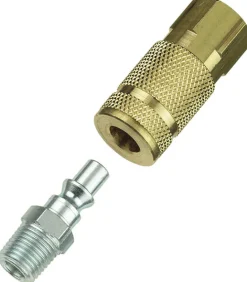 Tru Flate 13-301 1/4" Female Npt Coupler With 1/4" Male Npt Plug