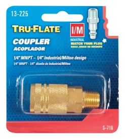 Tru-Flate Brass Quick Change Coupler 1/4 Male 1 pc