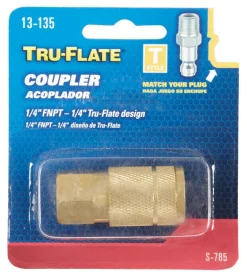 Tru-Flate Brass Quick Change Coupler 1/4 in. FPT 1 pc