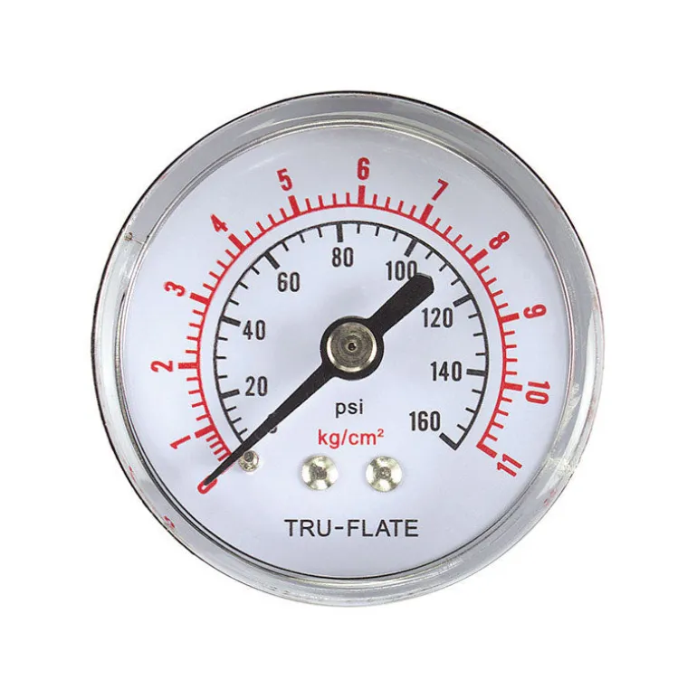 Tru-Flate Polycarbonate Air Line Gauge 1/4 in. NPT 160 psi 1 pc