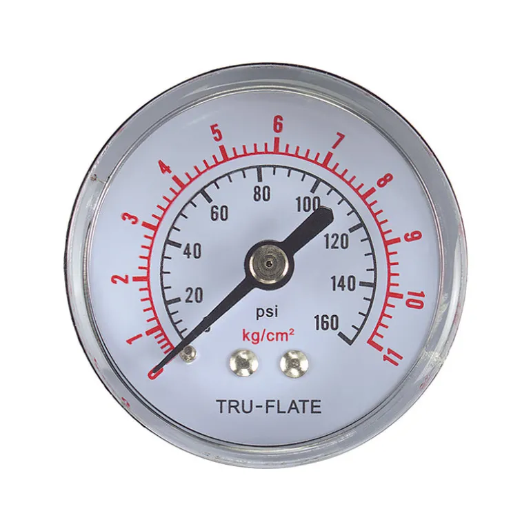 Tru-Flate Polycarbonate Air Line Gauge 1/4 in. NPT 160 psi 1 pc