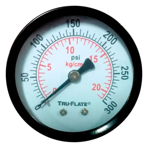 Tru-Flate Polycarbonate Air Line Gauge 1/4 in. NPT 300 psi 1 pc