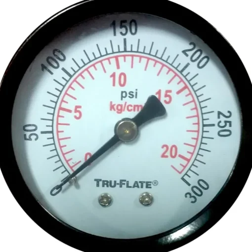 Tru-Flate Polycarbonate Air Line Gauge 1/4 in. NPT 300 psi 1 pc