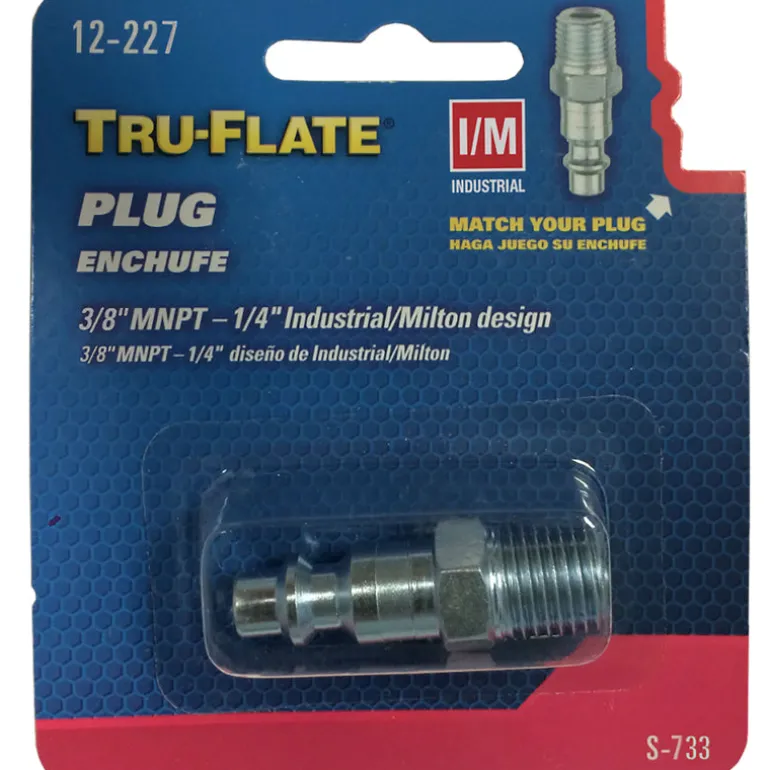 Tru-Flate Steel 1/4 in. I/M Style Plug 3/8 in. Male 1 pc