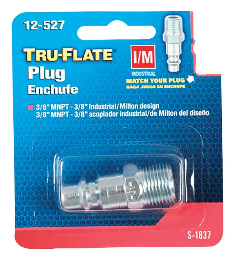 Tru-Flate Steel Air Plug 3/8 in. Male 1 pc