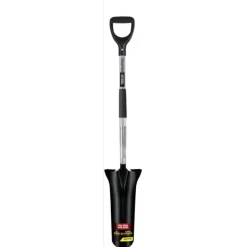Truper 48 in. Steel Round Drain Spade Steel Handle