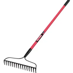 Truper Tru-Tough 60.5 in. 16 Tine Steel Bow Rake Fiberglass Handle (Pack of 6)