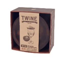 Twine Brown Wood Wine Glass Topper Plate (Pack of 6)