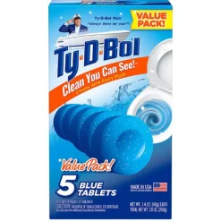 Ty-D-Bol Blue Spruce Scent Automatic Toilet Bowl Cleaner 7 oz. Pack (Pack of 10)