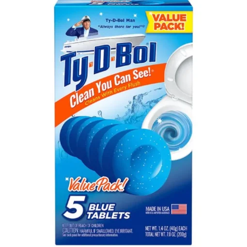 Ty-D-Bol Blue Spruce Scent Automatic Toilet Bowl Cleaner 7 oz. Pack (Pack of 10)