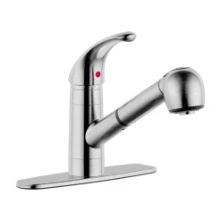 Ultra Faucets Stainless Steel 1.8 GPM 1-Handle Brushed Nickel Pull Out Kitchen Faucet