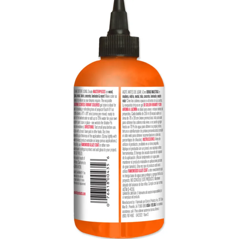 Unicorn Spit Flat Orange Gel Stain and Glaze 8 oz. (Pack of 6)
