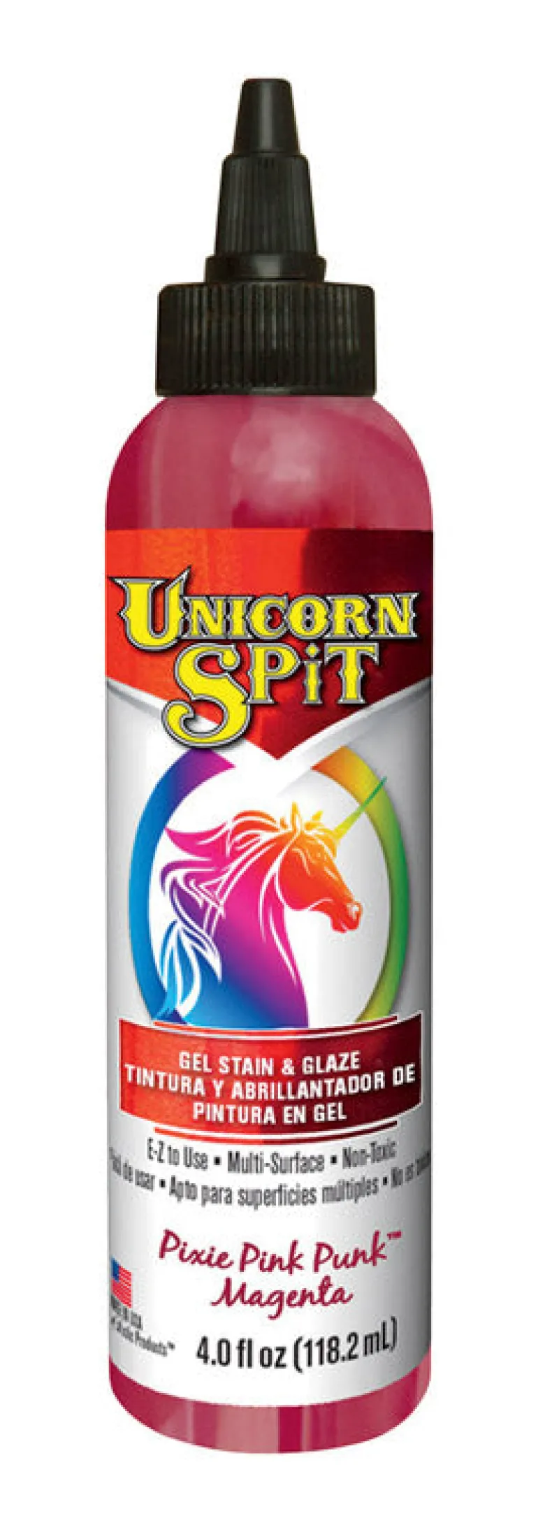 Unicorn Spit Flat Pink Gel Stain and Glaze 4 oz. (Pack of 6)