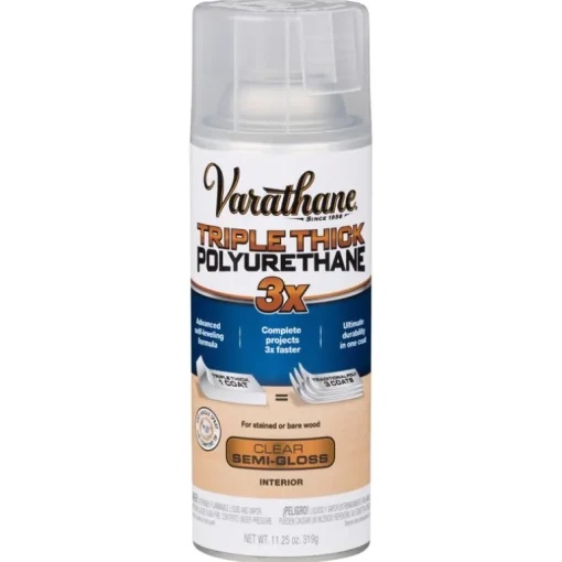 Varathane Triple Thick Transparent Clear Semi-Gloss Polyurethane 11.25 oz. (Pack of 6)