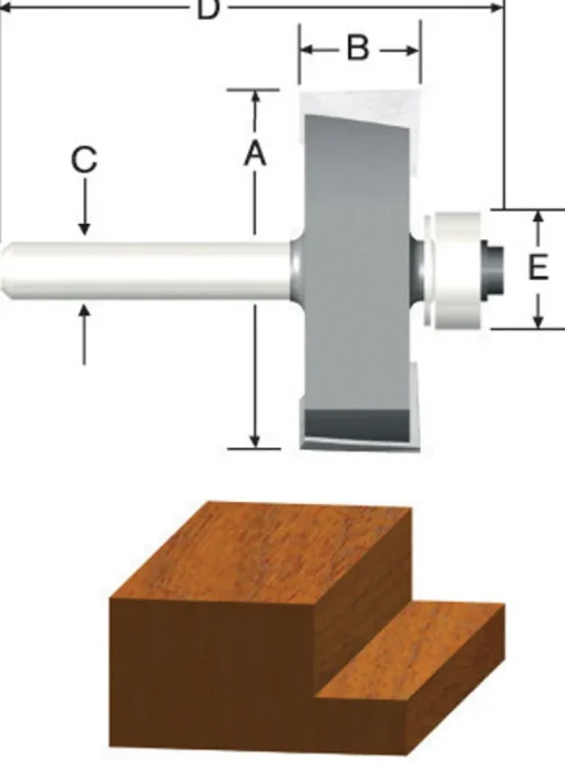 Vermont American 1-1/2 in. D X 1/2 in. X 2-1/8 in. L Carbide Tipped Rabbeting Router Bit