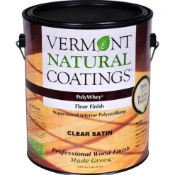 Vermont Natural Coatings PolyWhey Satin Clear Water-Based Floor Finish 1 gal. (Pack of 4)