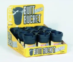 Victor Plastic Black Butt Bucket Extinguishing Ashtray for Most Cup Holders (Pack of 12)