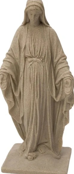 Virgin Mary Statue – Natural Sandstone Appearance – 34"