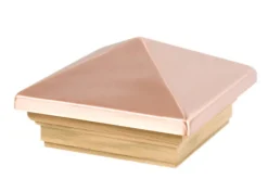 Waddell 4 in. H X 4 in. L Prefinished Brown Pine/Copper Exterior Post Top