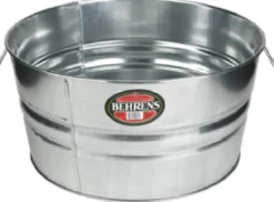 Wash Tub, Galvanized Sheet Steel, Round, 10-1/2-Gals.