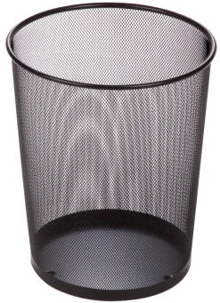 WASTEBSKT METAL BLK 14"H