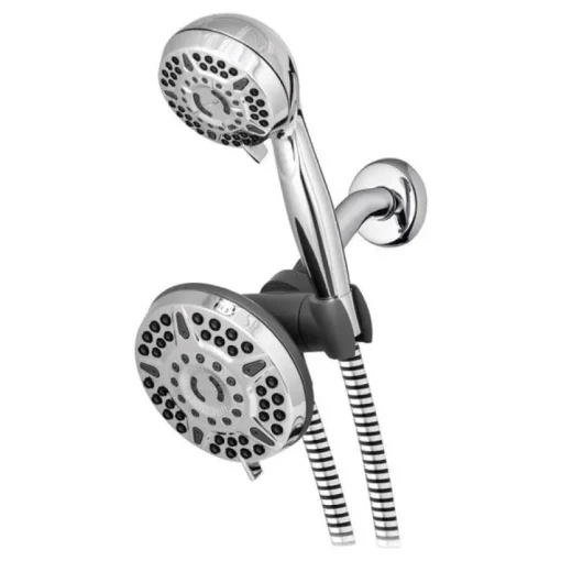 Waterpik Chrome 6-Settings 1.8 GPM 2-in-1 Dual Shower Head Combo 1/2 in. Connection