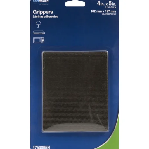 Waxman Consumer Group Black Self-Stick Gripper Pads 4 in. x 5 in.