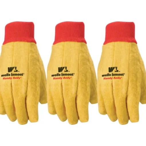 Wells Lamont Handy Andy Men's Indoor/Outdoor Chore Gloves Yellow One Size Fits All 3 pair