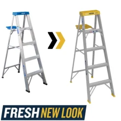 Werner 5 ft. H Aluminum Step Ladder Type I 250 lb. capacity