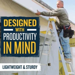 Werner 5 ft. H Aluminum Step Ladder Type I 250 lb. capacity