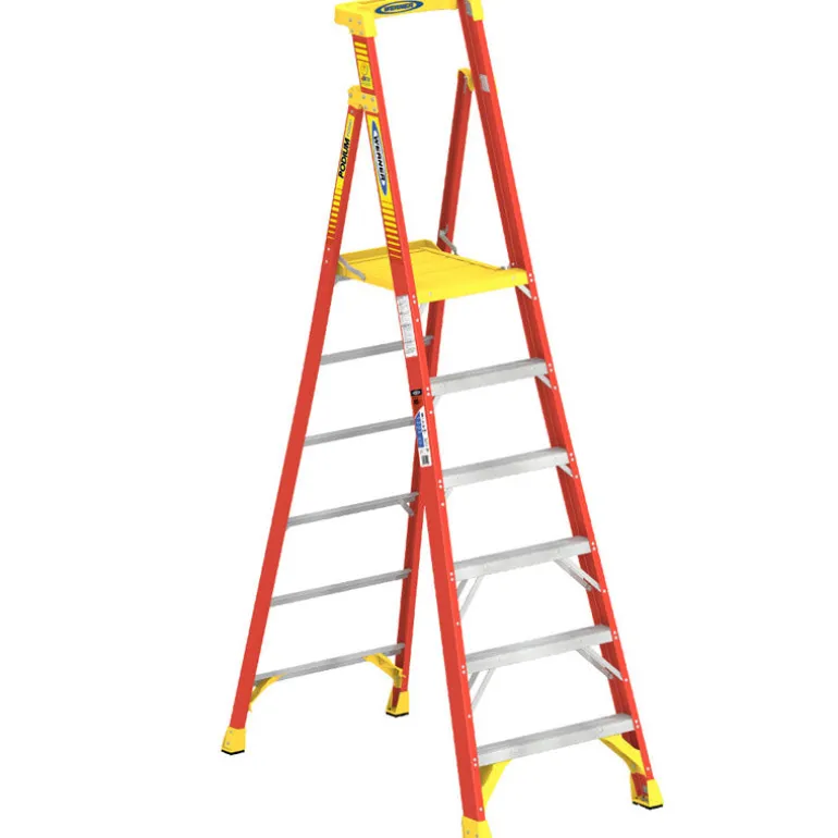 Werner 6 ft. H Fiberglass Podium Platform Ladder Type IA 300 lb. capacity