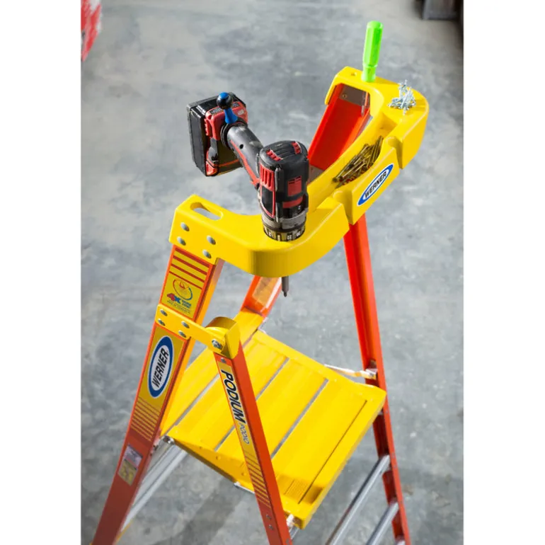 Werner 6 ft. H Fiberglass Podium Platform Ladder Type IA 300 lb. capacity
