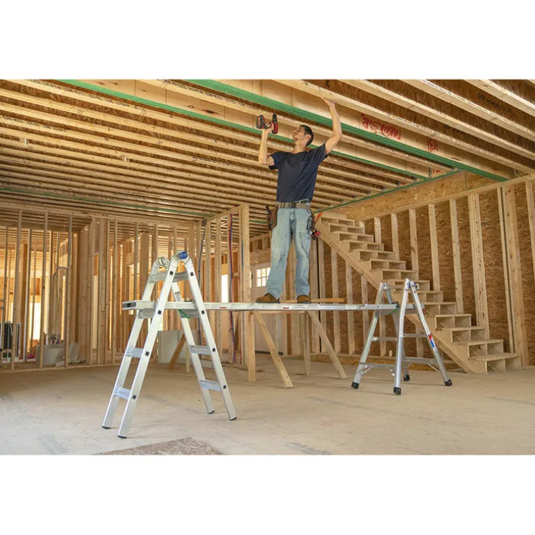 Werner Aluminum Articulating Ladder, 17 ft.