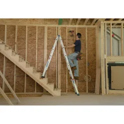 Werner Aluminum Articulating Ladder, 17 ft.