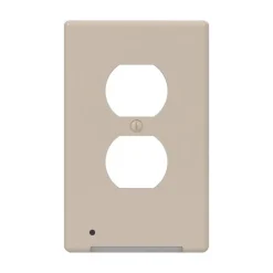 Westek LumiCover Almond Plastic 1-Gang Duplex Nightlight Wall Plate 7.25 H x 4.5 W in.