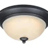 Westinghouse 4.75 in. H X 11 in. W X 11 in. L Oil Rubbed Bronze White Ceiling Fixture