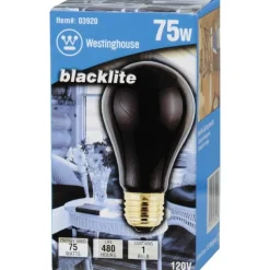 Westinghouse 75 W A19 A-Line Incandescent Bulb E26 (Medium) Black Light 1 pk