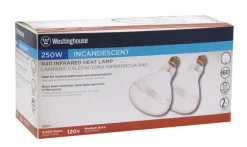 Westinghouse 250 W R40 Heat Lamp Incandescent Light Bulb Medium Base Clear 2 pk