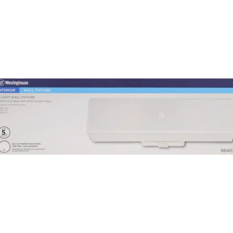 Westinghouse White 2 lights Incandescent Bathroom Channel Fixture Wall Mount