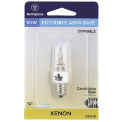 Westinghouse White Single Ended Candelabra Base Halogen Bulb 60W 100 CRI 960 lm. 1.89 Dia. in.
