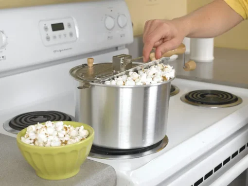 Whirley Pop Aluminum Stove Top Popcorn Popper 16.5 in. 6 qt Silver