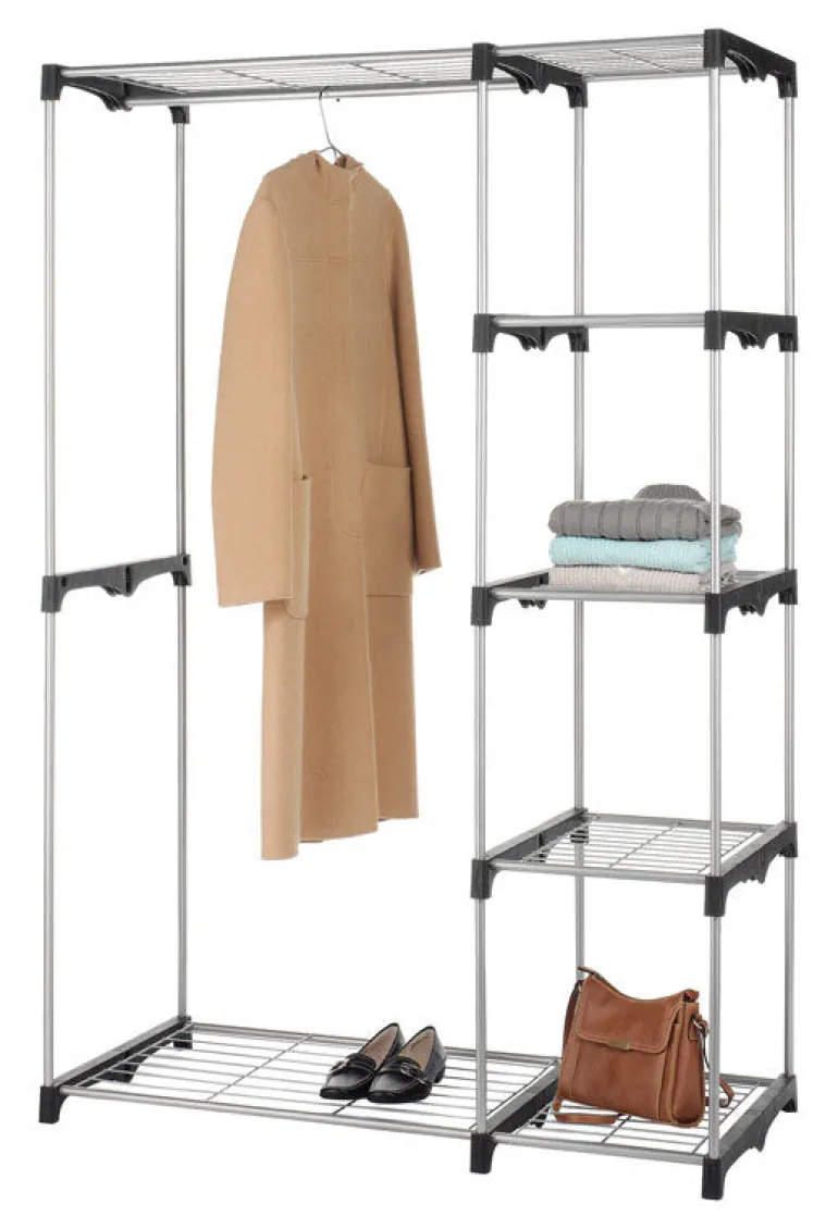 Whitmor 68 in. H X 45-13/32 in. W X 19-1/5 in. L Plastic/Steel Double Rod Standing Closet